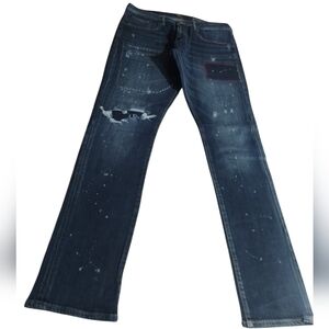 PRPS Jeans Distressed Patch Work Mens 34" Slim Reg Stretch‎ Streetwear Grunge